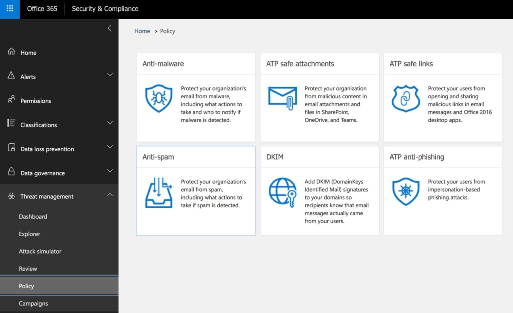 Advanced threat protection screenshot - LG Networks